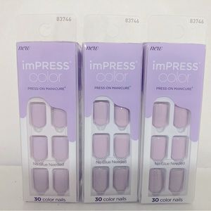 3 Sets of KISS imPRESS Nails in Picture Purplect